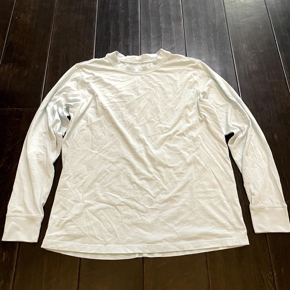 Lululemon All Yours Cotton Long Sleeve Shirt Powder Blue Women's Size 4